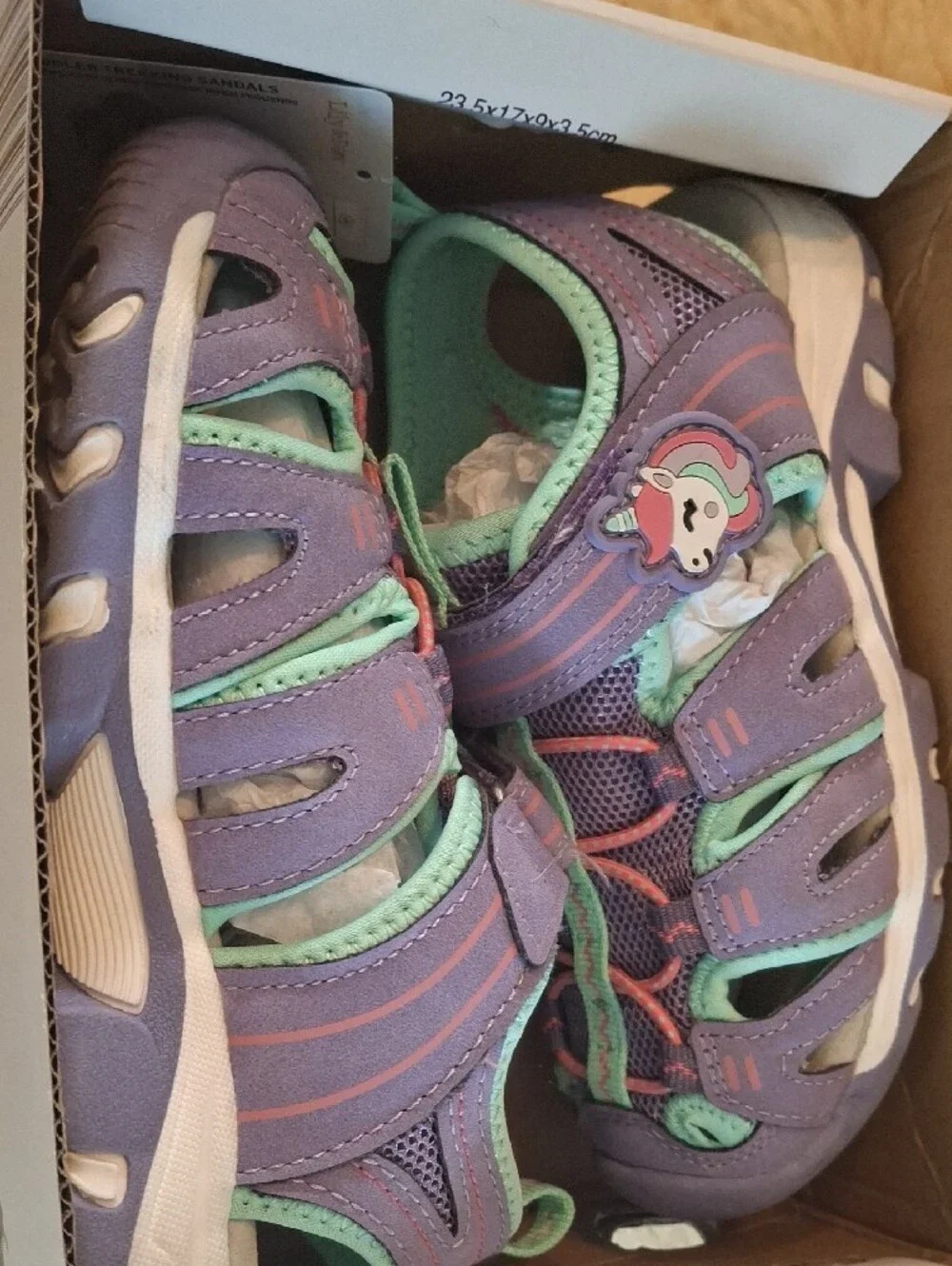 Lily & Dan Kids' Purple Water Shoes with Teal Accents